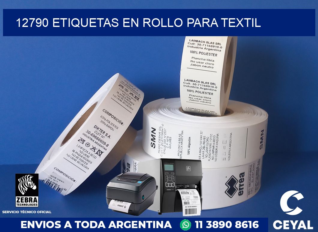 12790 etiquetas en rollo para textil