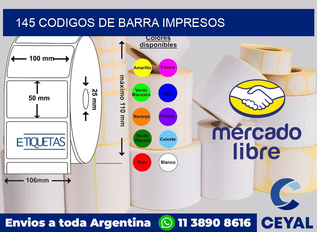 145 Codigos de barra impresos