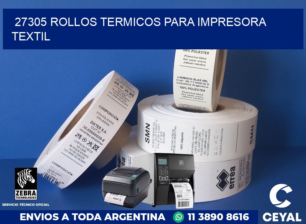 27305 rollos termicos para impresora textil