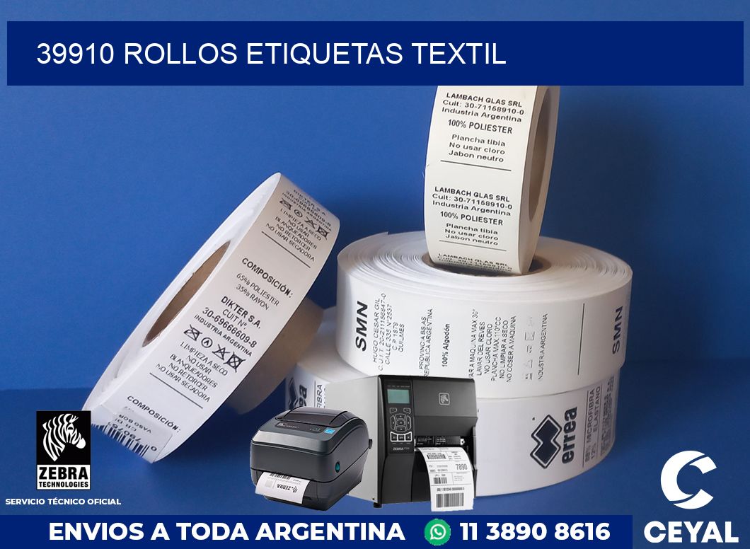 39910 rollos etiquetas textil