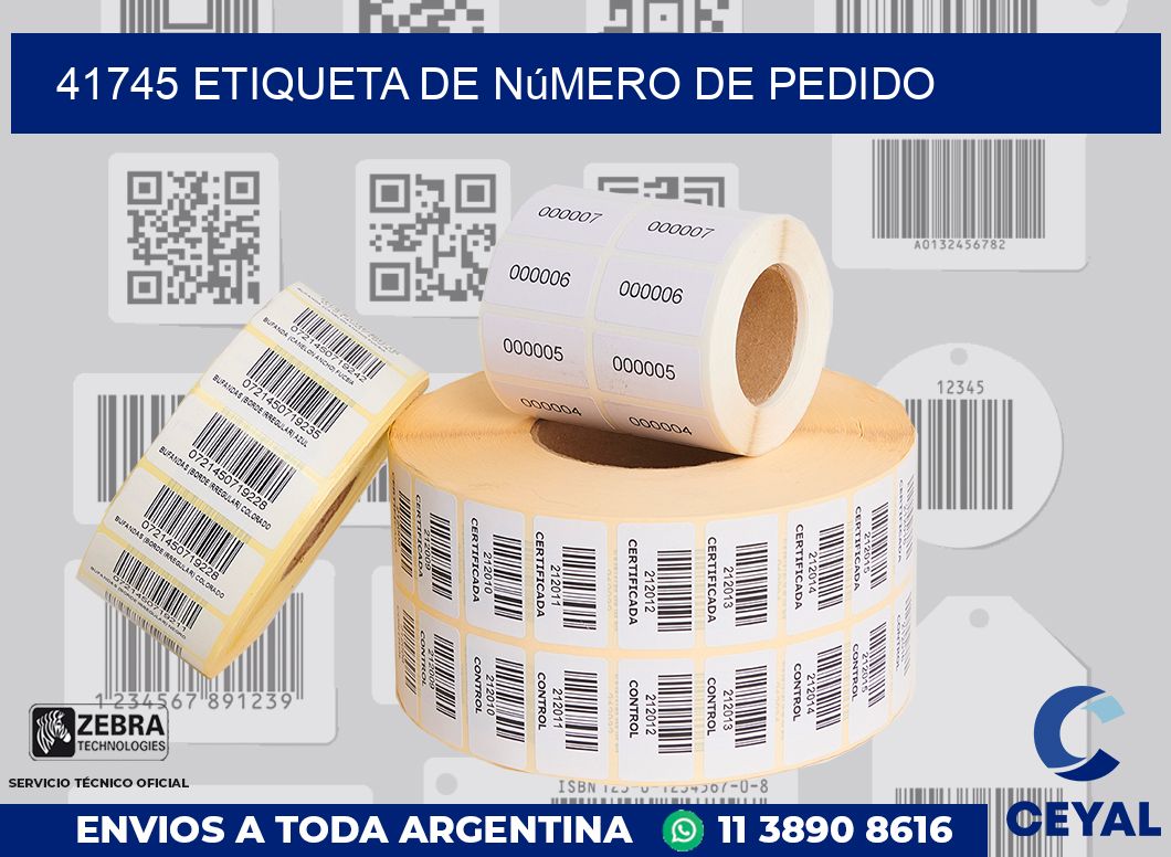 41745 Etiqueta de número de pedido