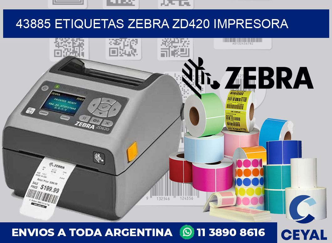 43885 etiquetas Zebra zd420 impresora