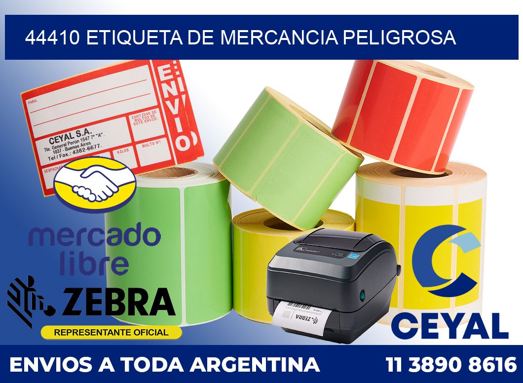 44410 Etiqueta de mercancia peligrosa