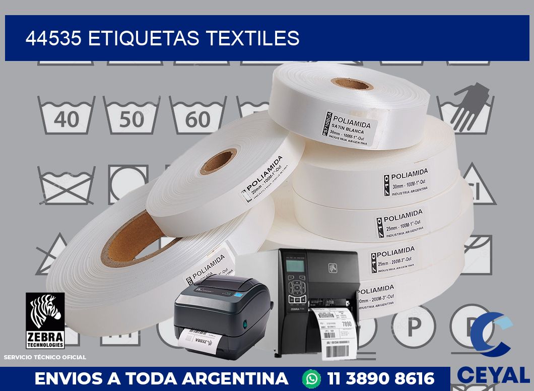 44535 etiquetas textiles