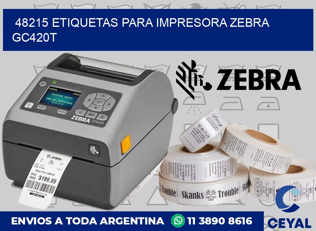 48215 etiquetas para impresora zebra GC420T