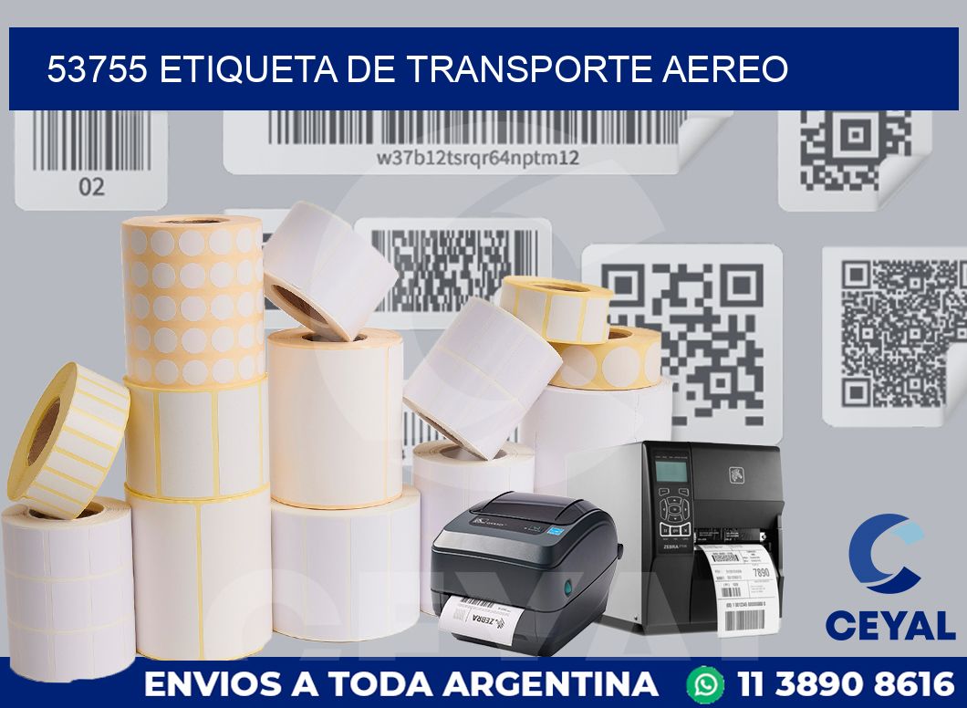 53755 Etiqueta de transporte aereo