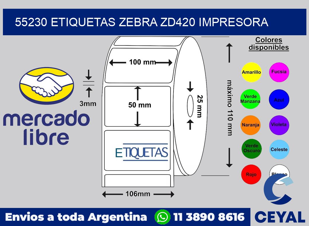 55230 etiquetas Zebra zd420 impresora