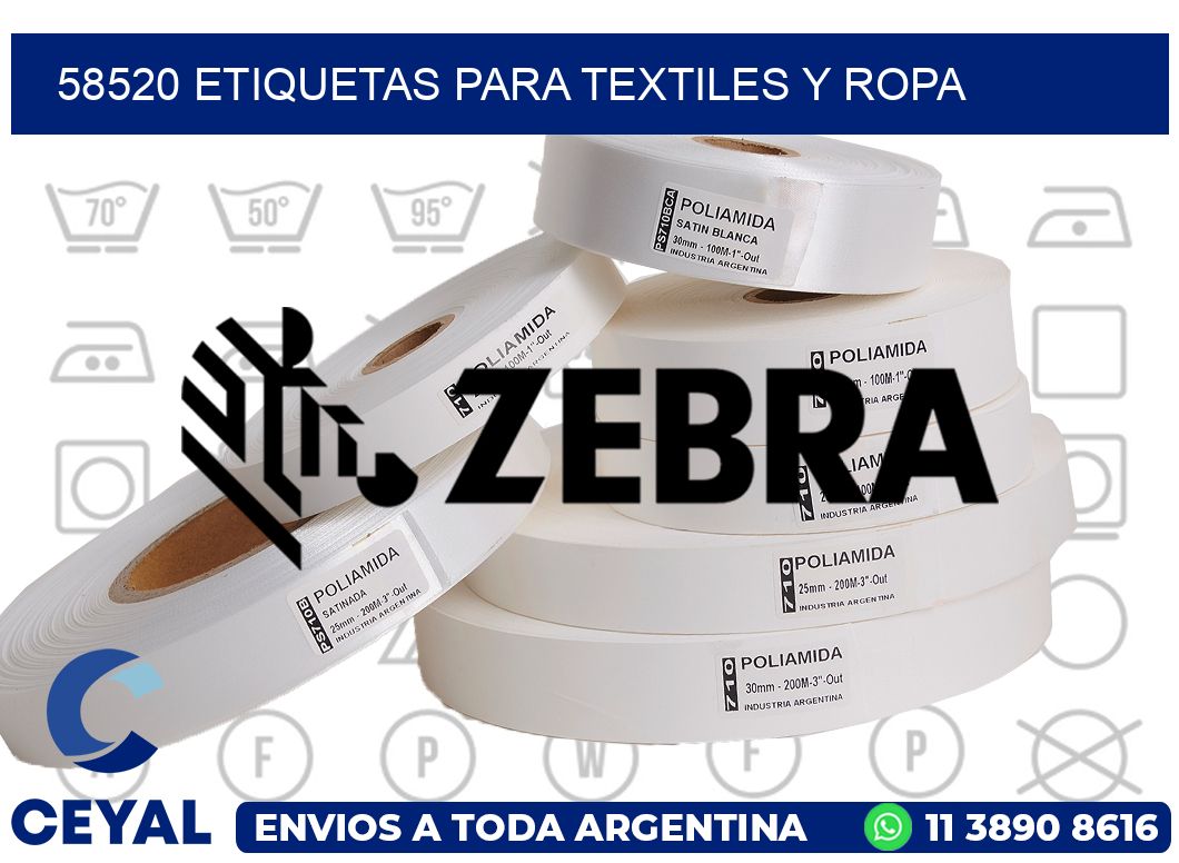 58520 Etiquetas para textiles y Ropa