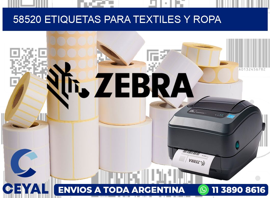 58520 Etiquetas para textiles y Ropa