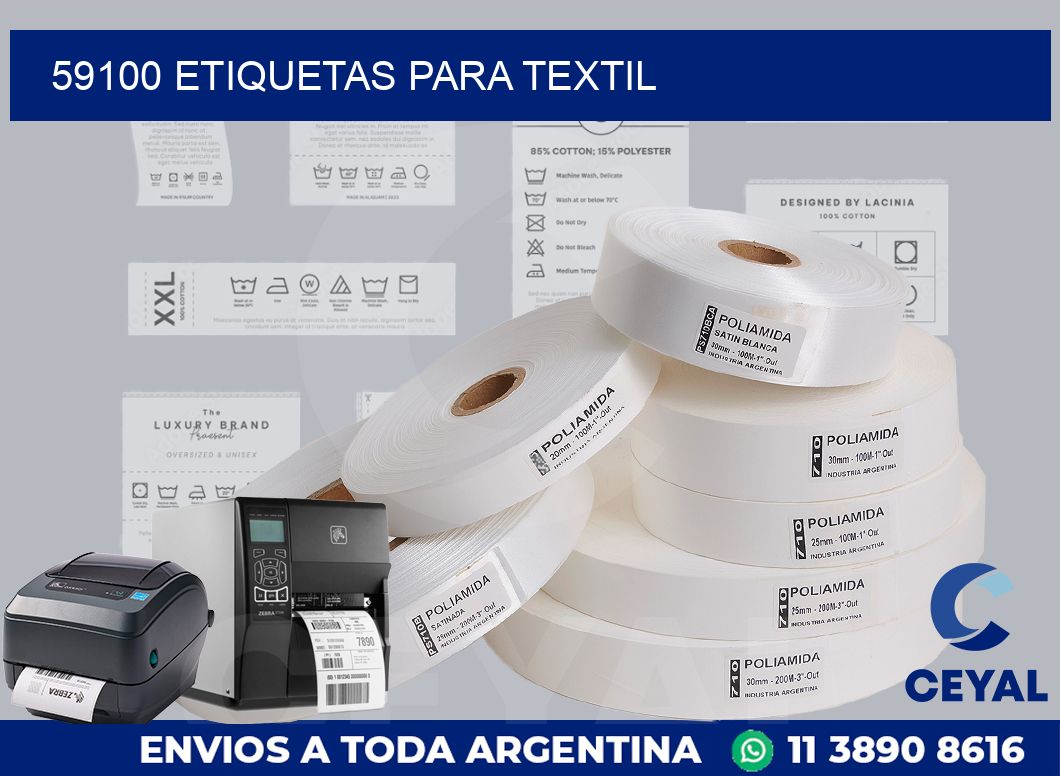 59100 etiquetas para textil