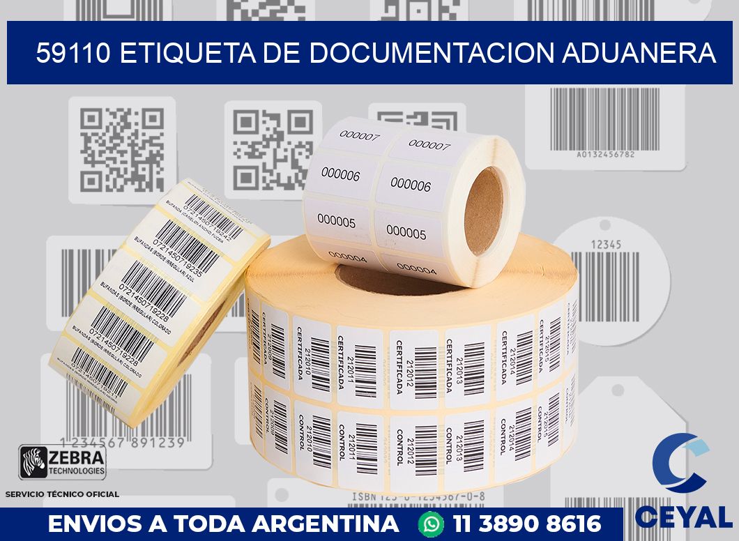 59110 Etiqueta de documentacion aduanera