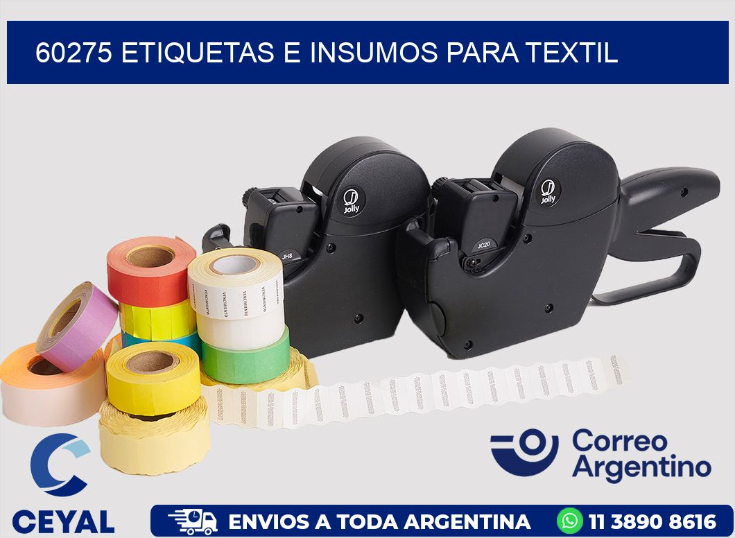 60275 etiquetas e insumos para textil