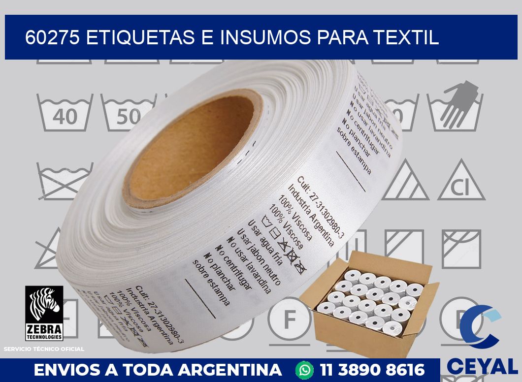 60275 etiquetas e insumos para textil