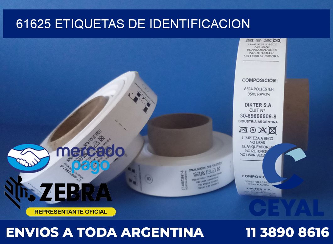 61625 Etiquetas de identificacion