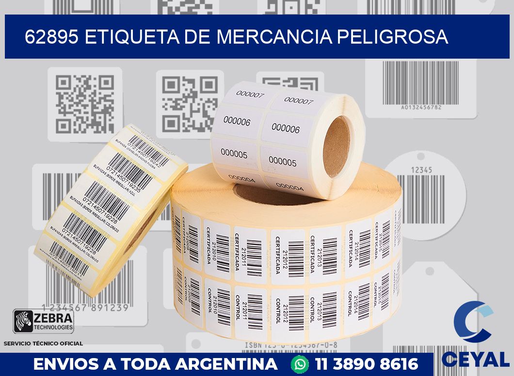 62895 Etiqueta de mercancia peligrosa