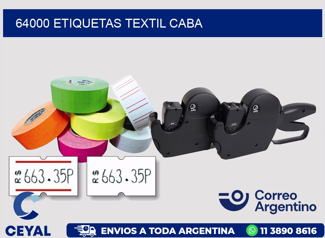 64000 etiquetas textil caba