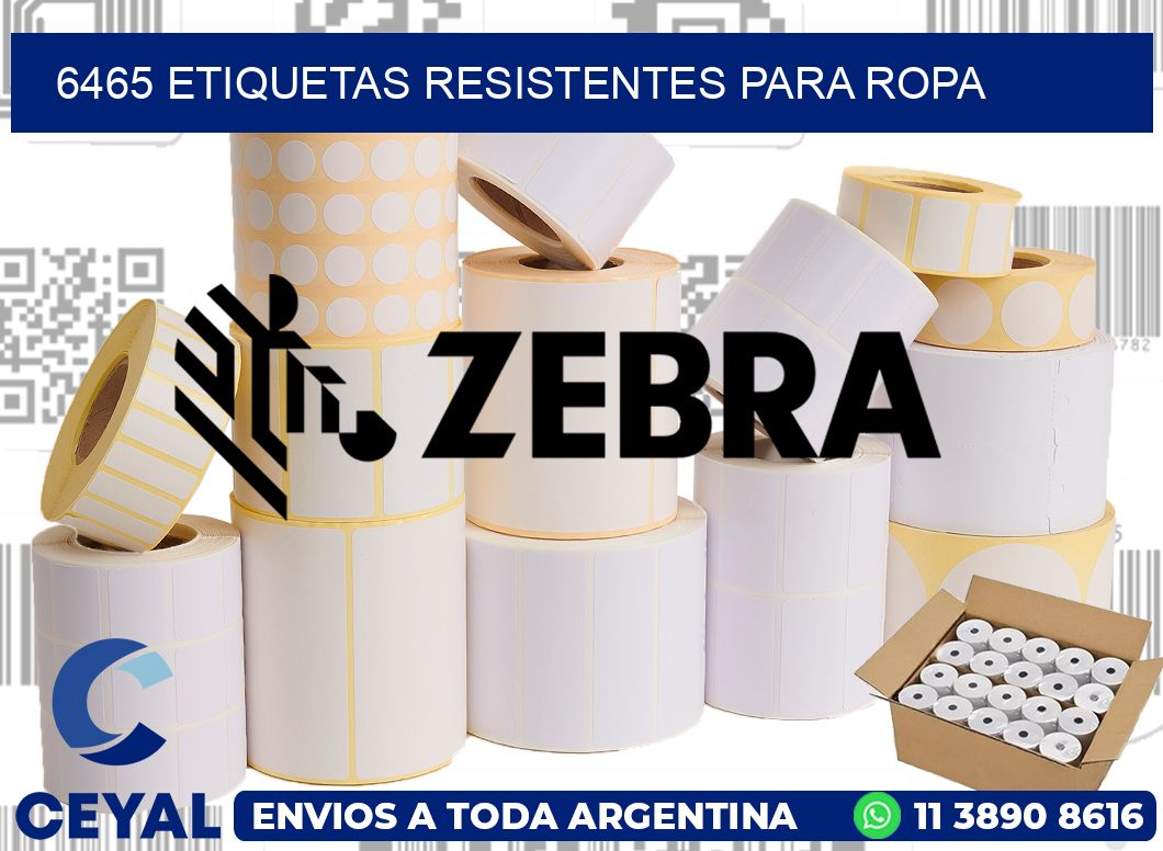 6465 Etiquetas resistentes para Ropa