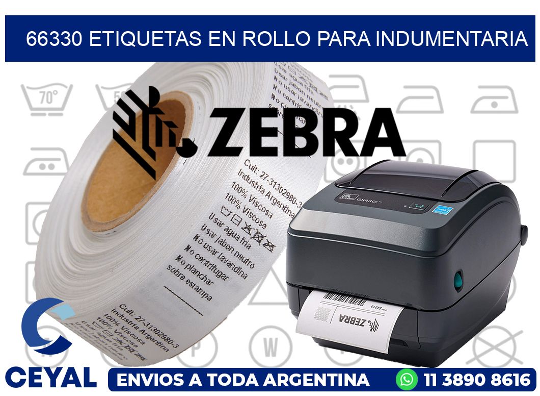 66330 Etiquetas en rollo para indumentaria