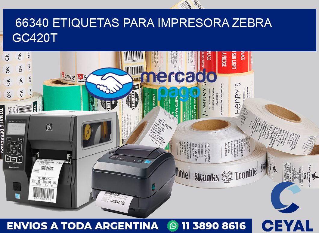 66340 etiquetas para impresora zebra GC420T