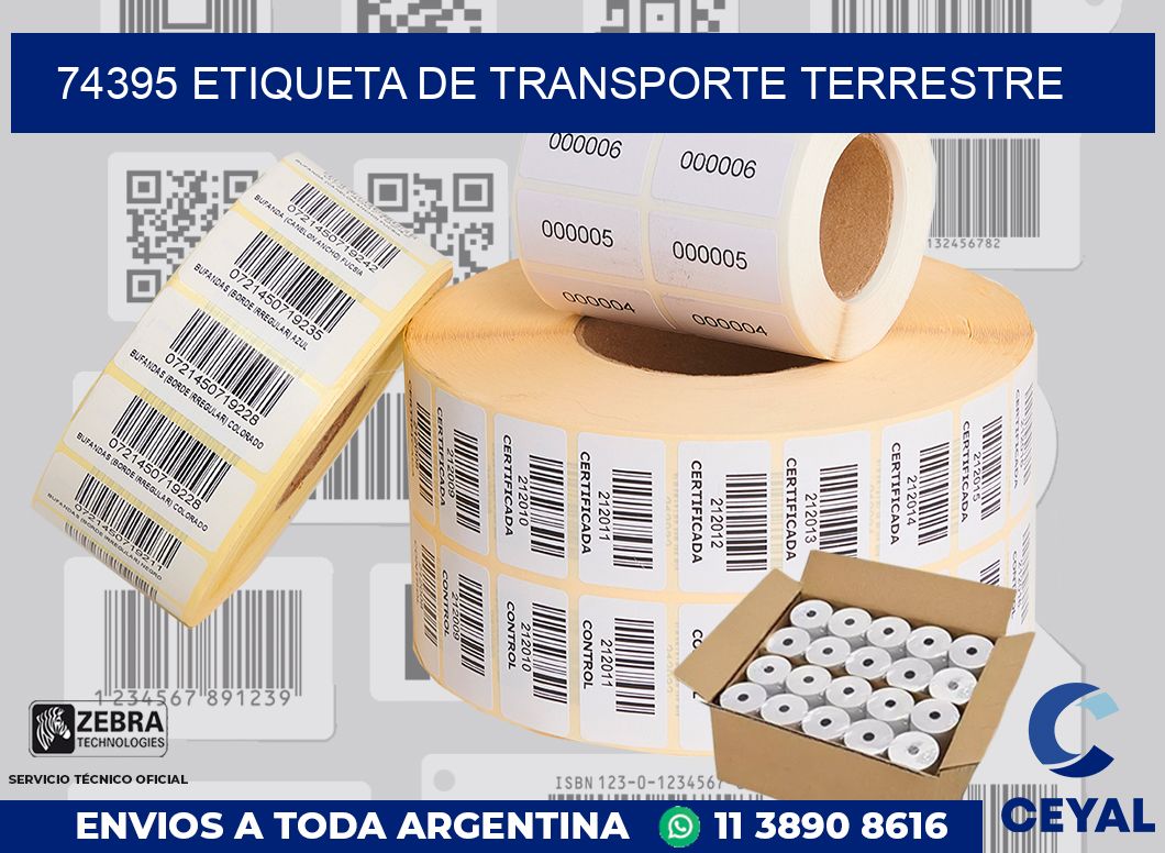 74395 Etiqueta de transporte terrestre