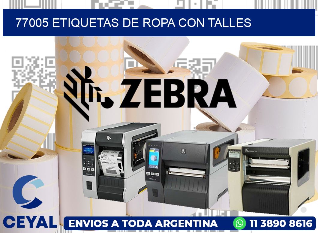 77005 Etiquetas de ropa con Talles