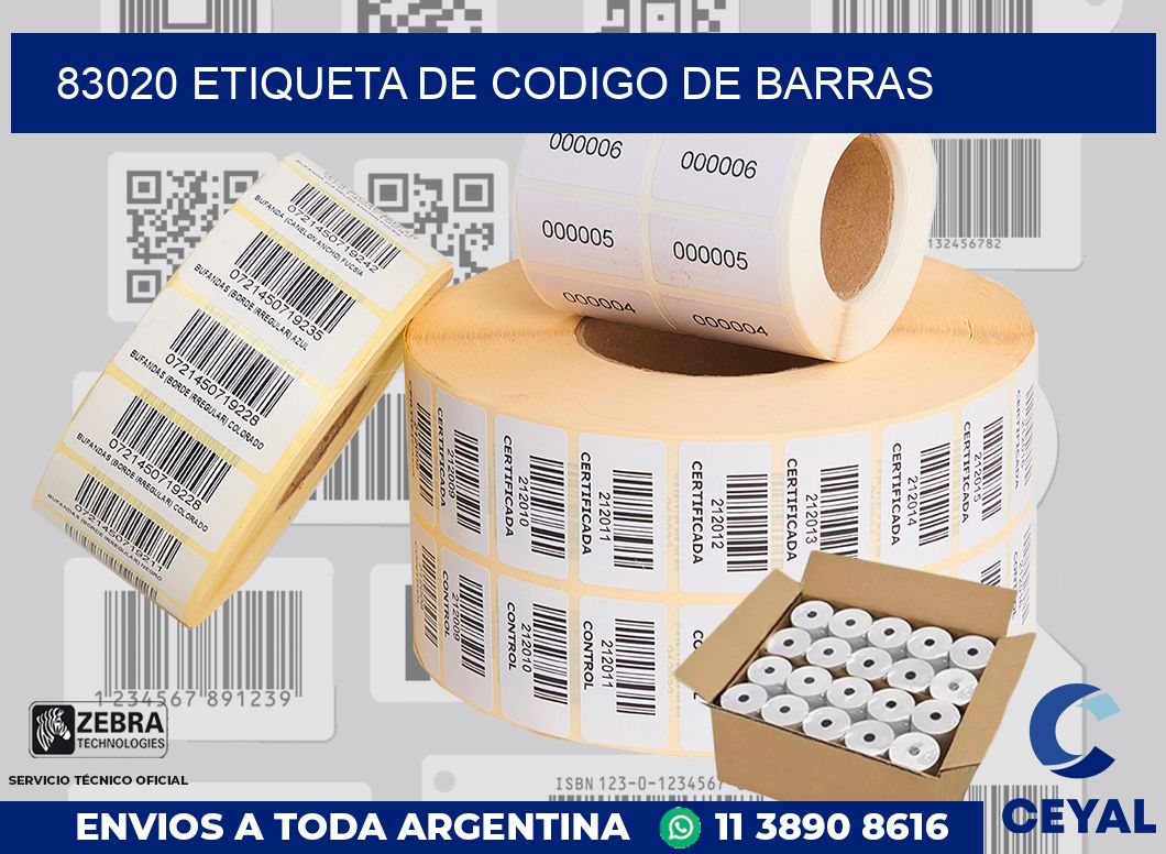 83020 Etiqueta de codigo de barras