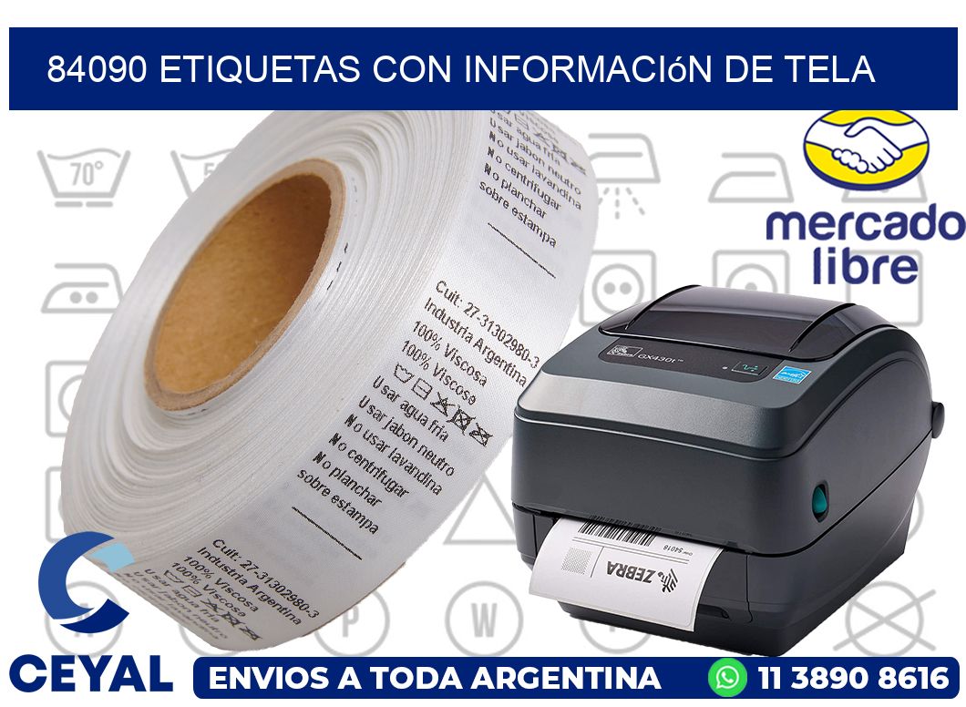 84090 Etiquetas con información de tela