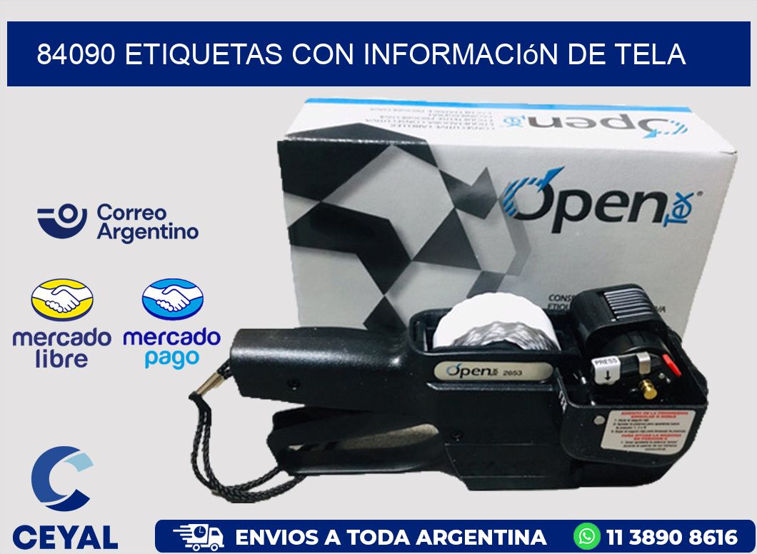 84090 Etiquetas con información de tela