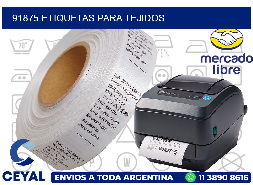 91875 Etiquetas para tejidos