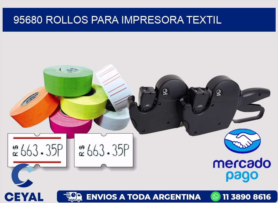 95680 rollos para impresora textil