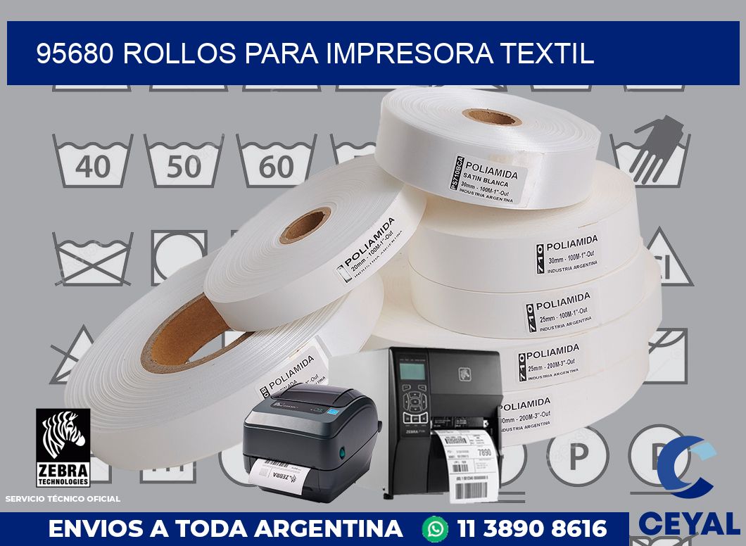 95680 rollos para impresora textil