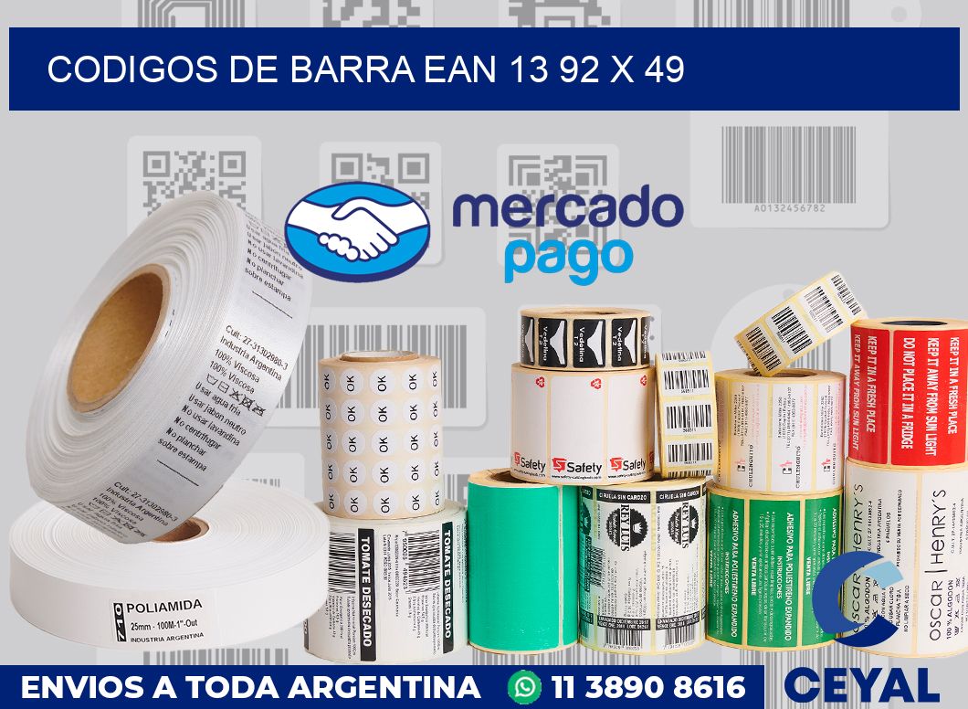 Codigos de barra EAN 13 92 x 49