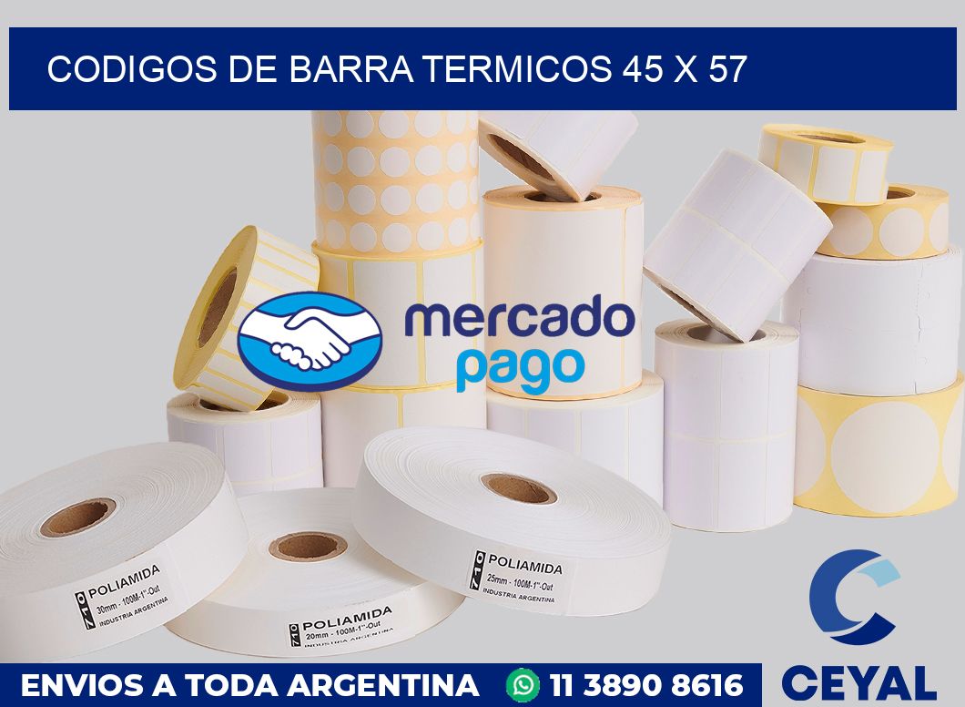 Codigos de barra termicos 45 x 57