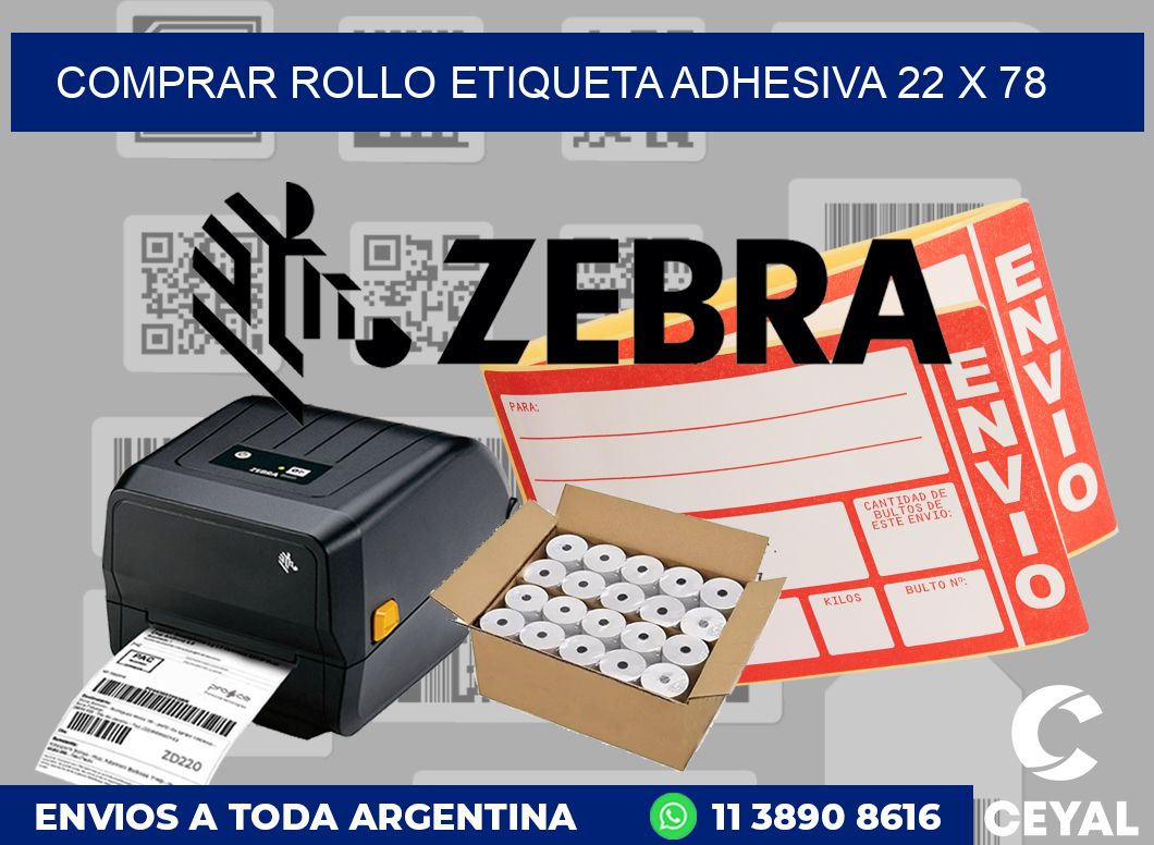 Comprar rollo etiqueta adhesiva 22 x 78