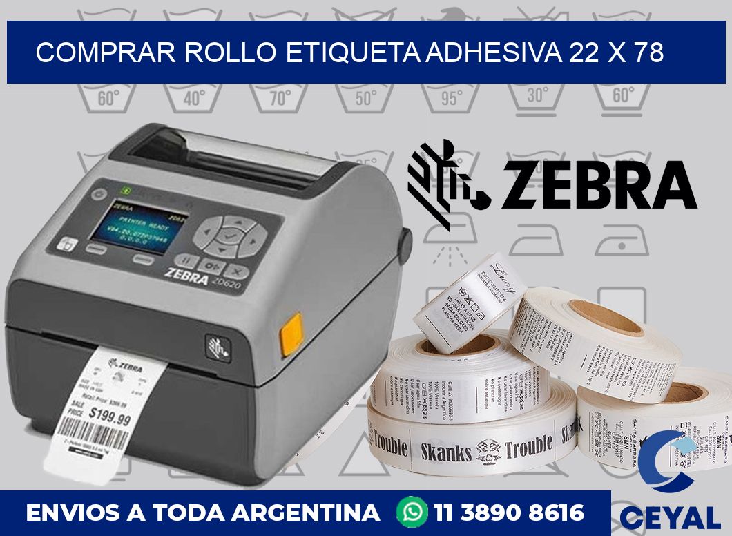 Comprar rollo etiqueta adhesiva 22 x 78