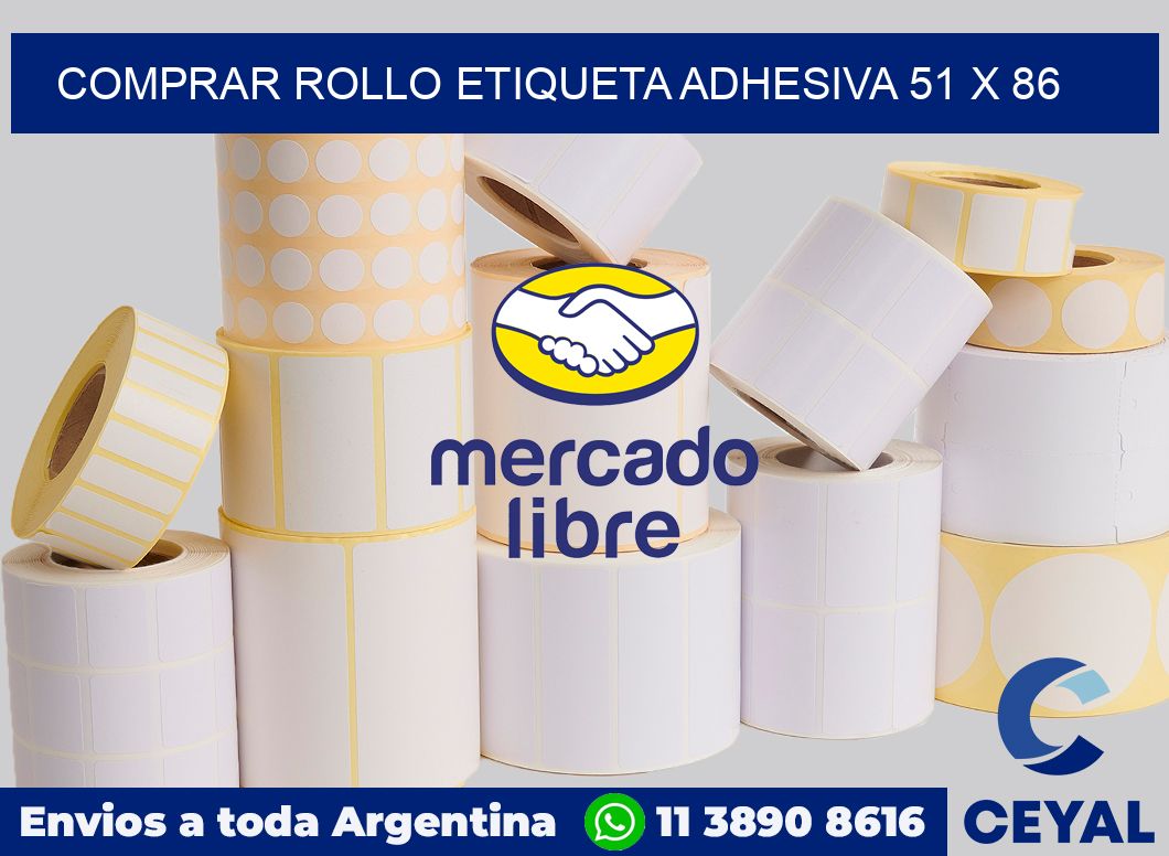 Comprar rollo etiqueta adhesiva 51 x 86