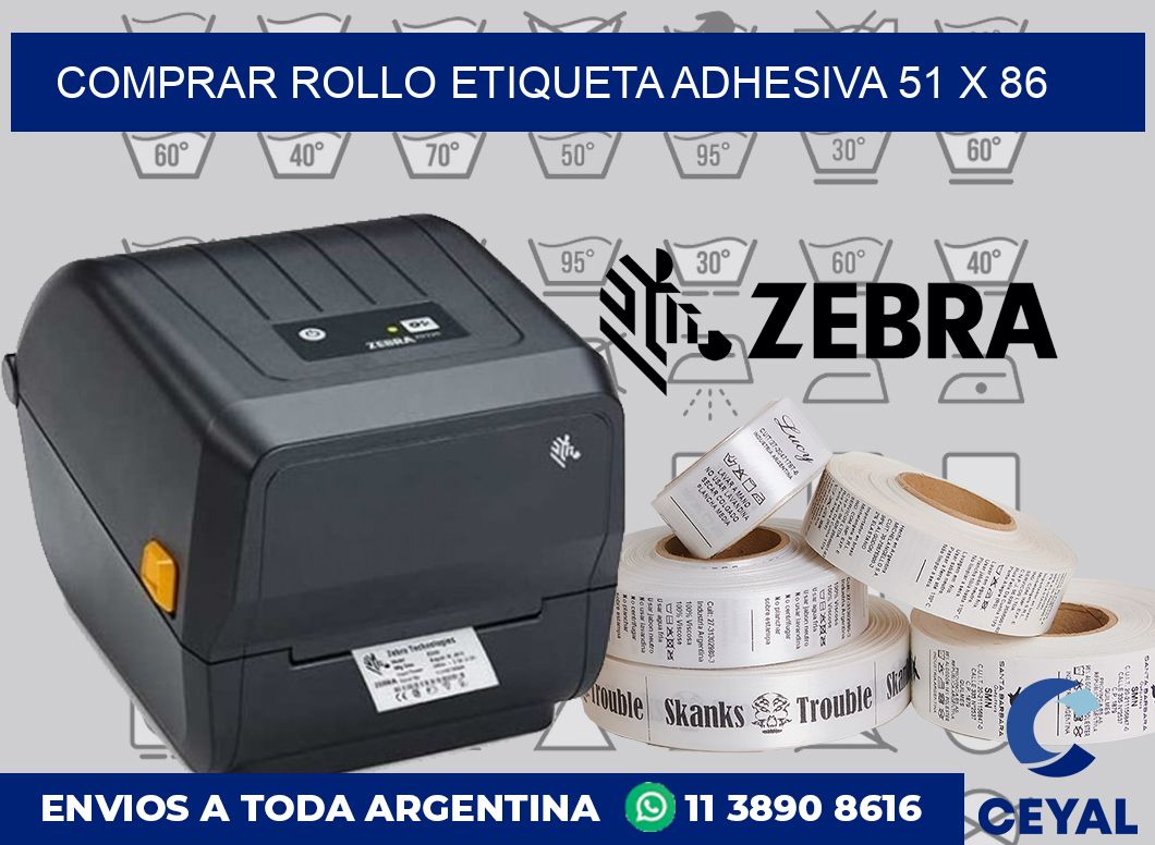 Comprar rollo etiqueta adhesiva 51 x 86