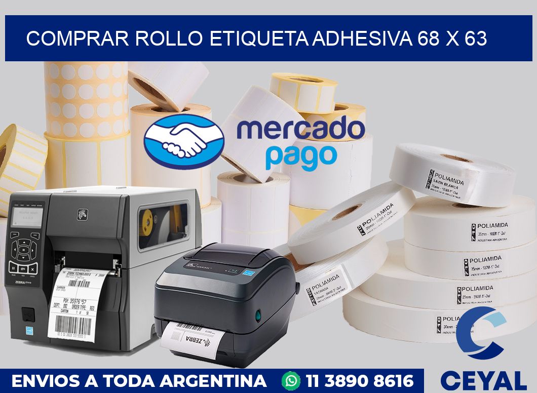 Comprar rollo etiqueta adhesiva 68 x 63