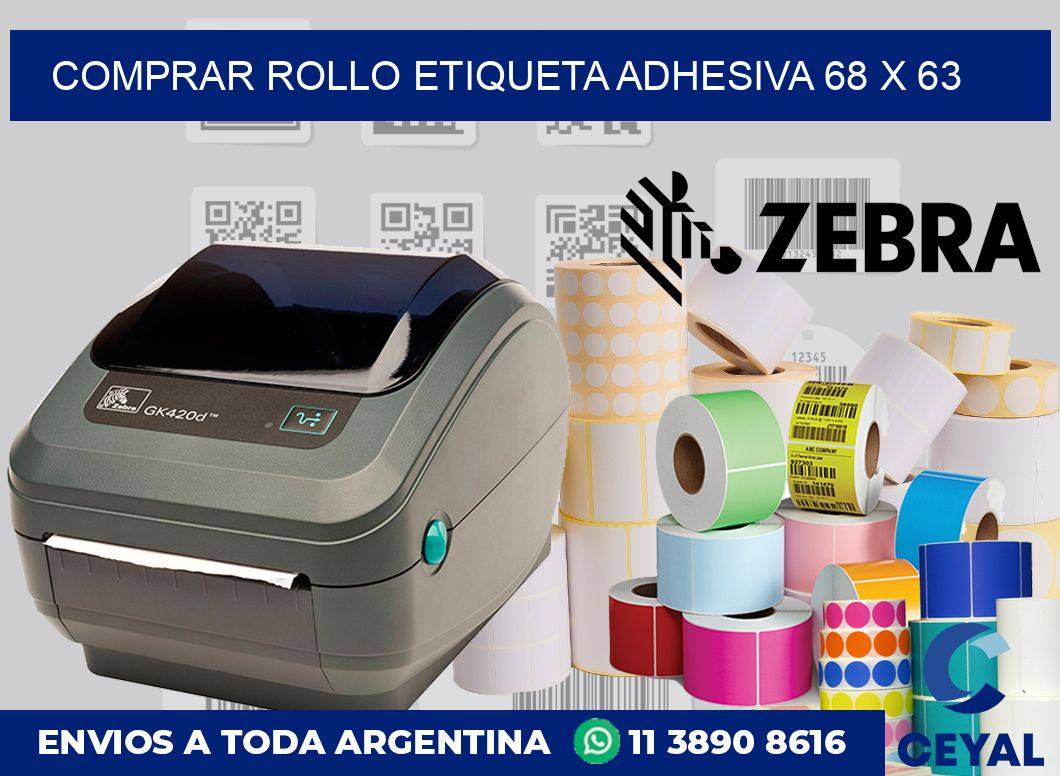 Comprar rollo etiqueta adhesiva 68 x 63