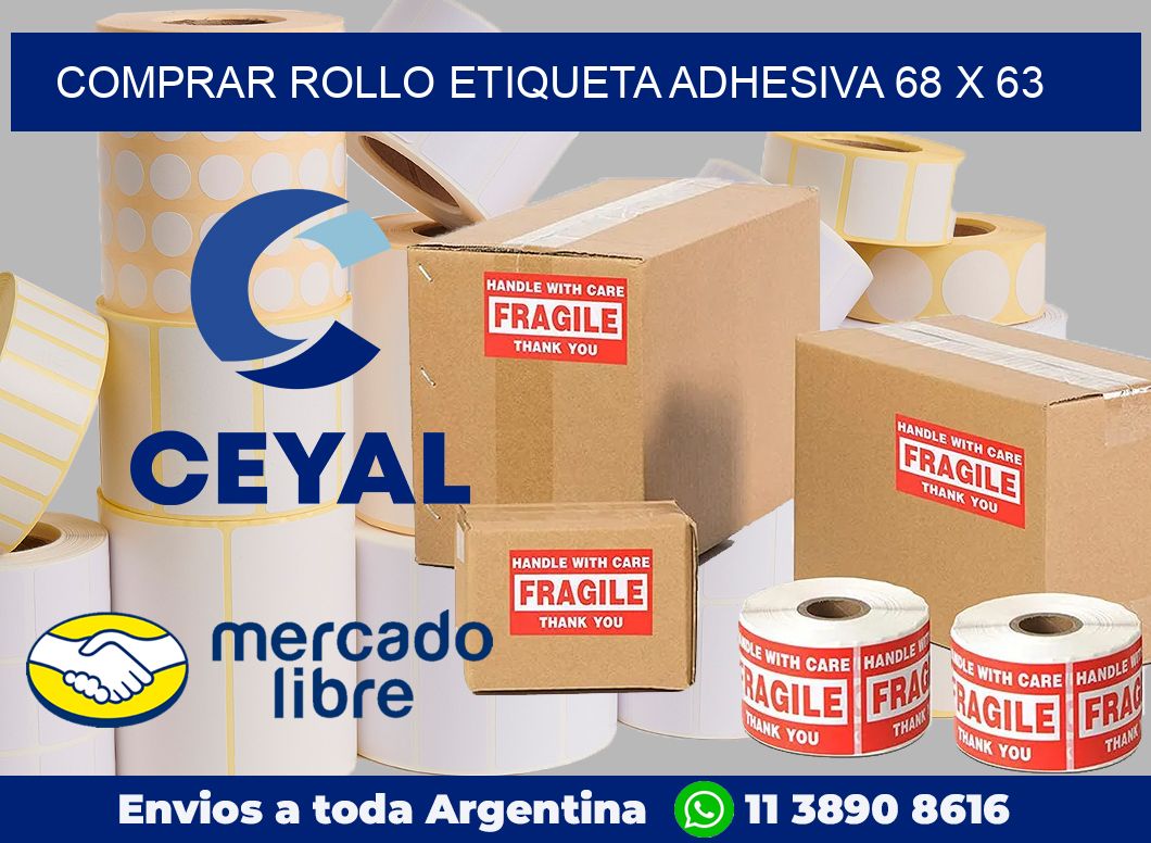 Comprar rollo etiqueta adhesiva 68 x 63