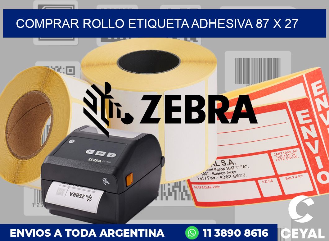 Comprar rollo etiqueta adhesiva 87 x 27