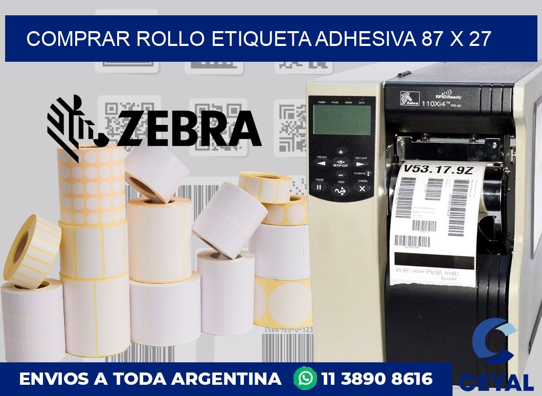 Comprar rollo etiqueta adhesiva 87 x 27