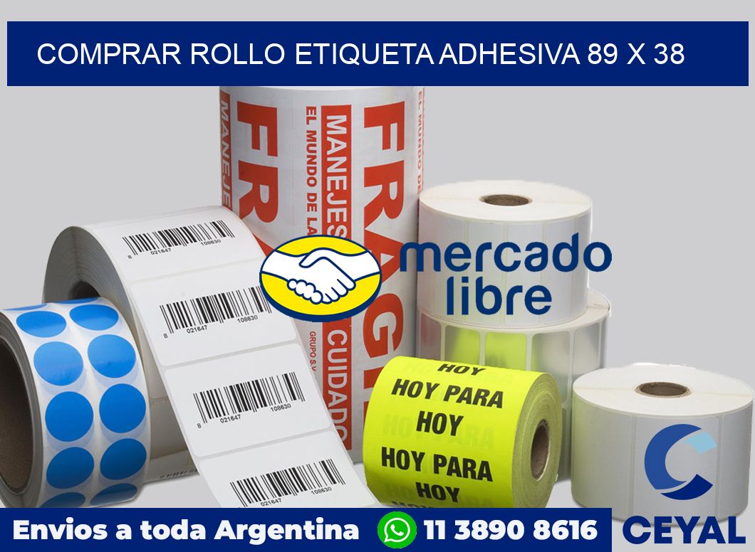 Comprar rollo etiqueta adhesiva 89 x 38