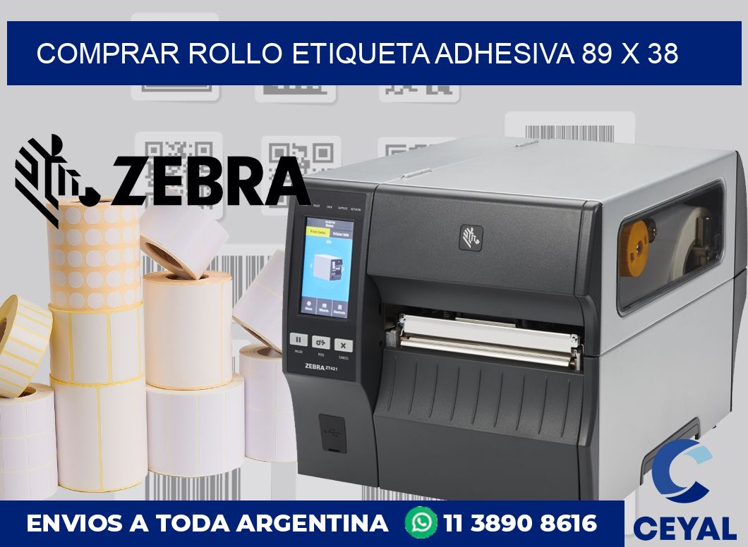 Comprar rollo etiqueta adhesiva 89 x 38