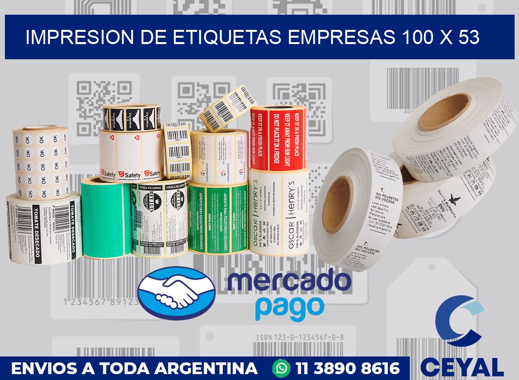 Impresion de etiquetas empresas 100 x 53