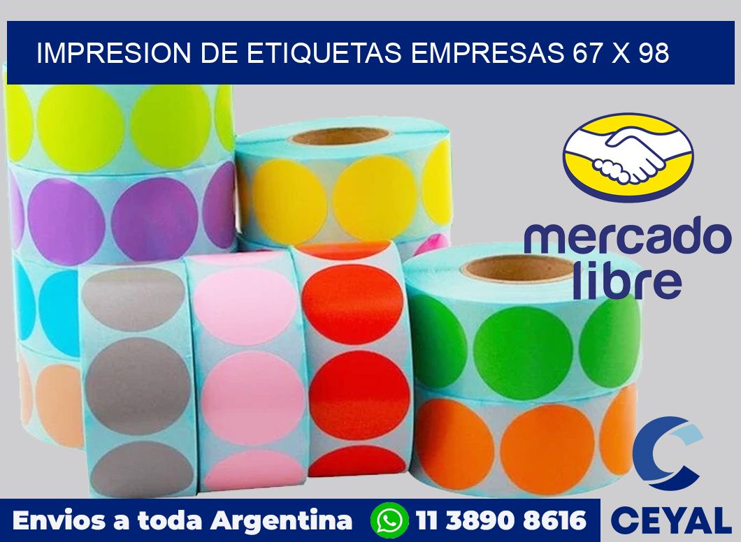 Impresion de etiquetas empresas 67 x 98