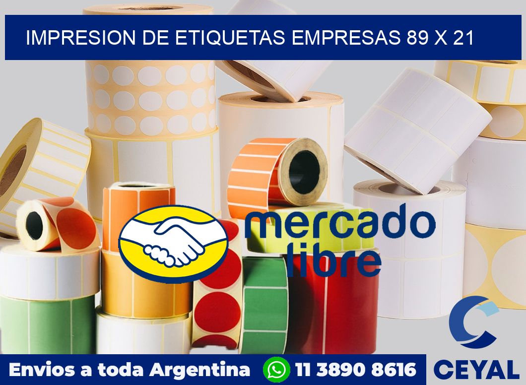 Impresion de etiquetas empresas 89 x 21