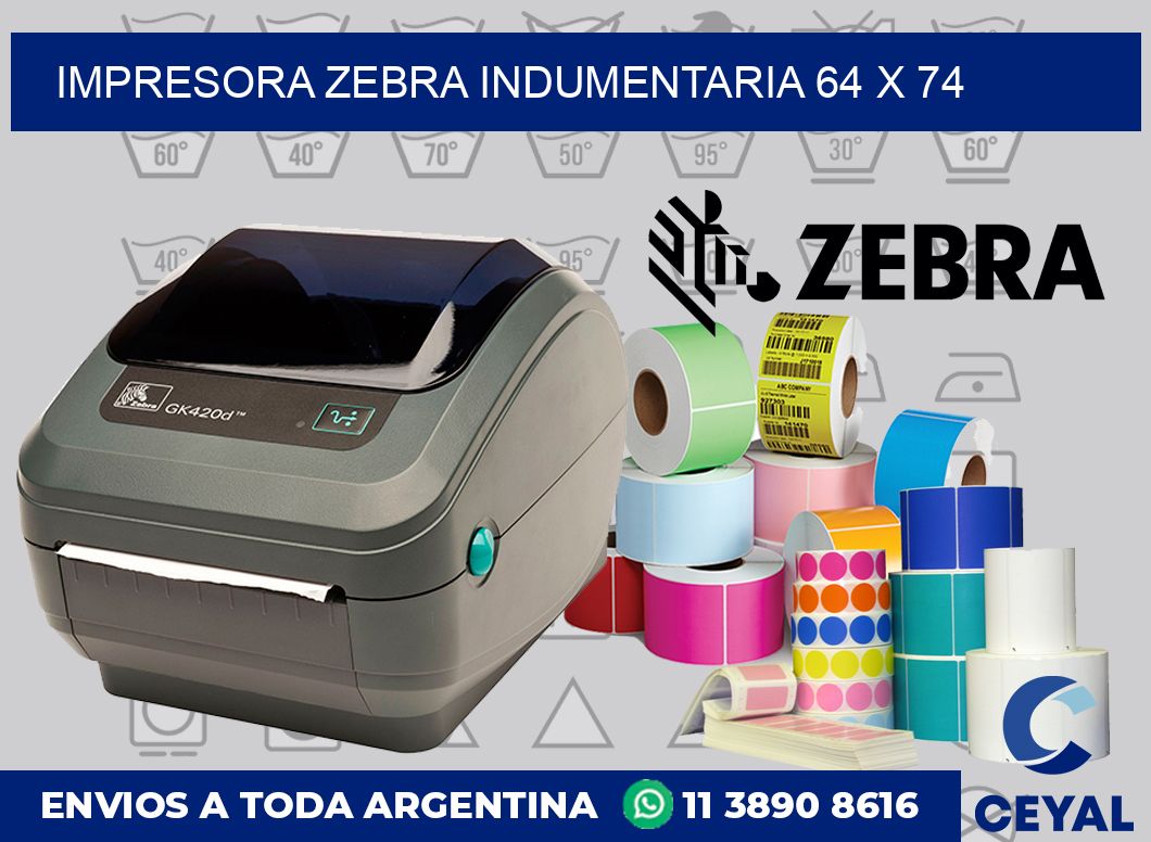 Impresora Zebra indumentaria 64 x 74