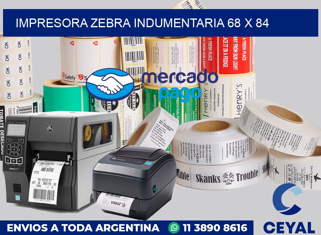 Impresora Zebra indumentaria 68 x 84