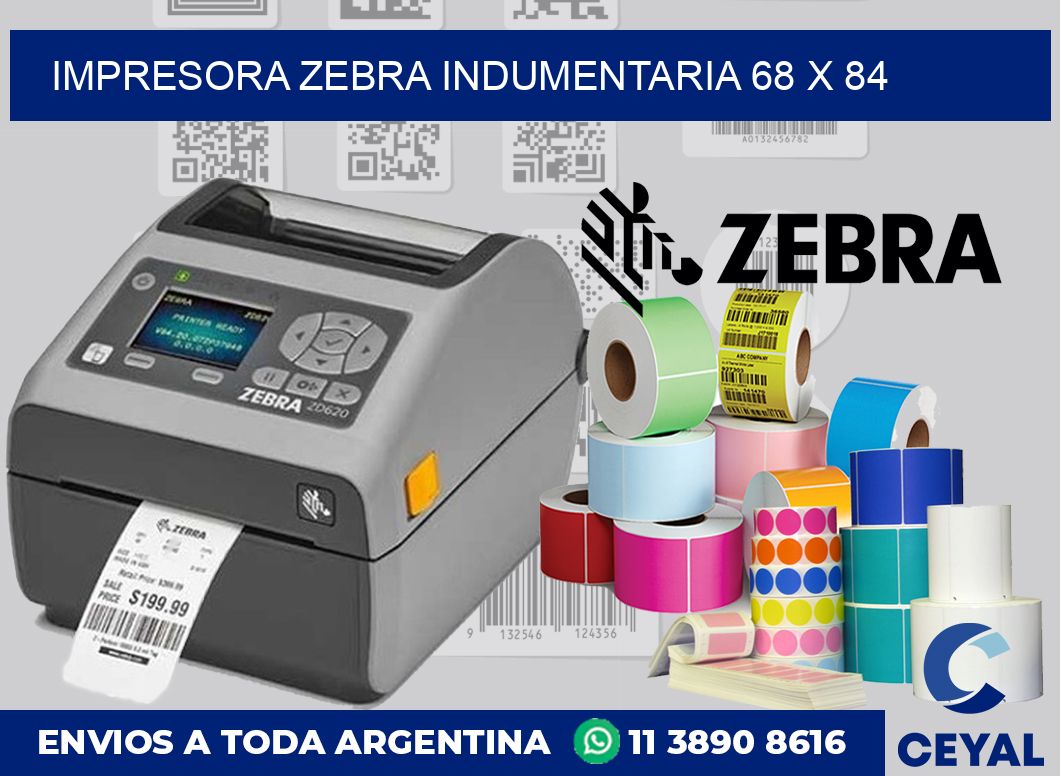 Impresora Zebra indumentaria 68 x 84